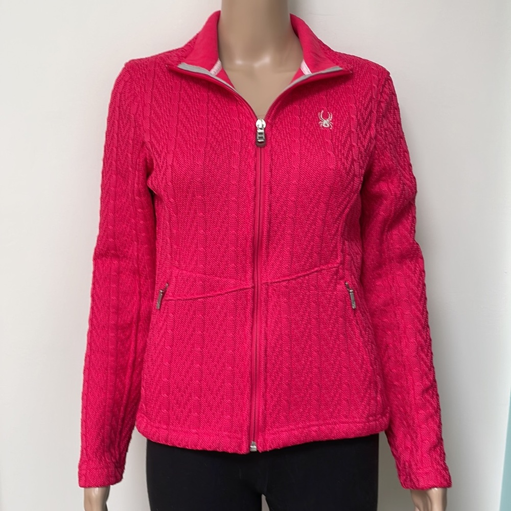 Spyder jacket zip up top pink small